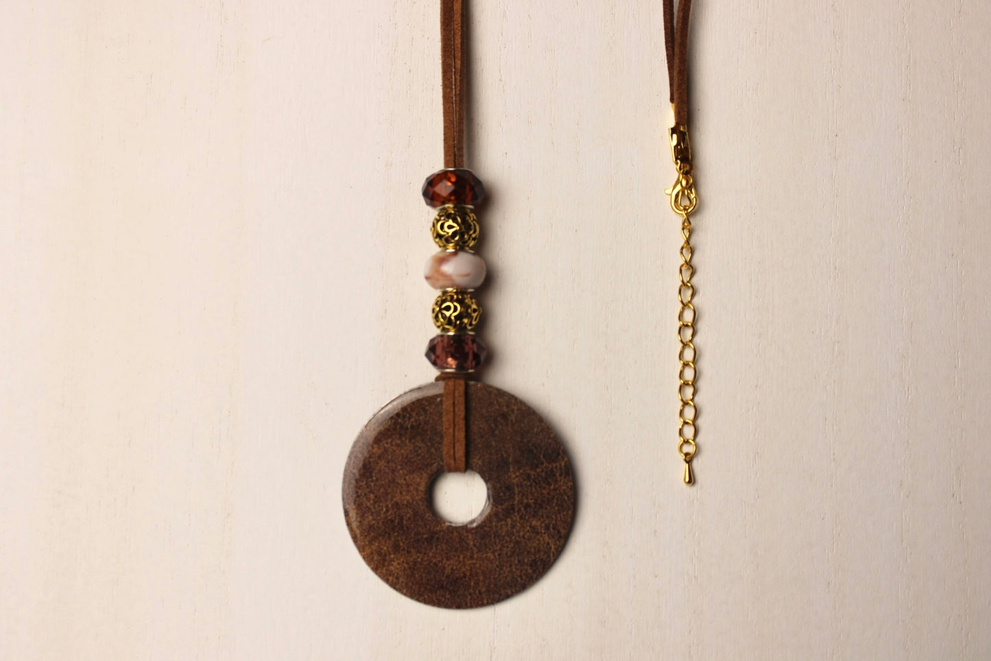 Brown & Gold Beaded Necklace