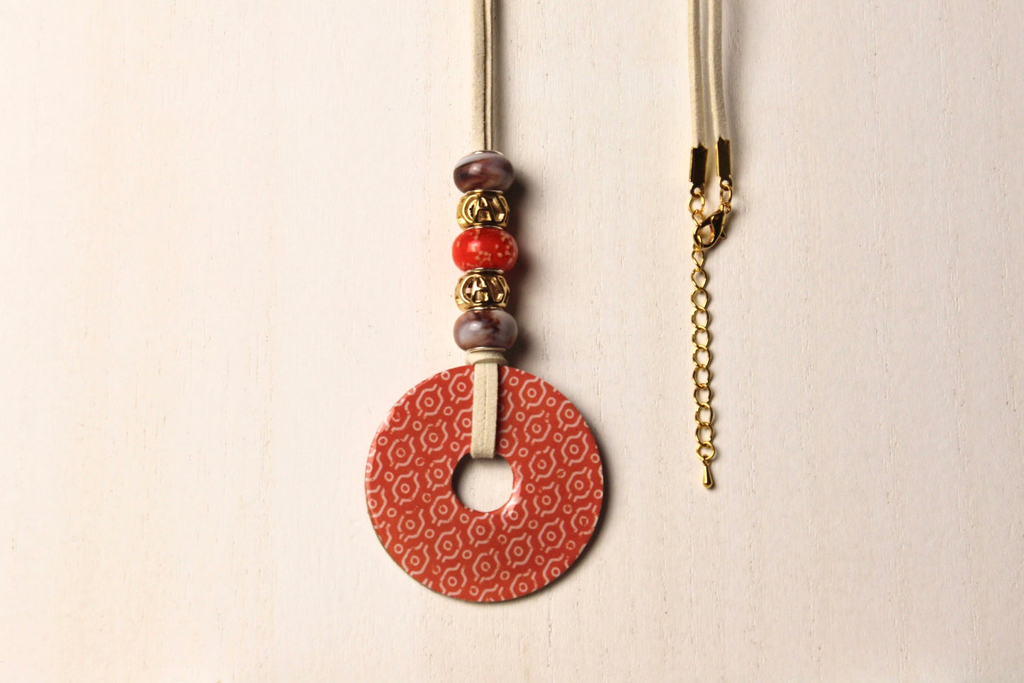 Coral & Ivory Beaded Necklace