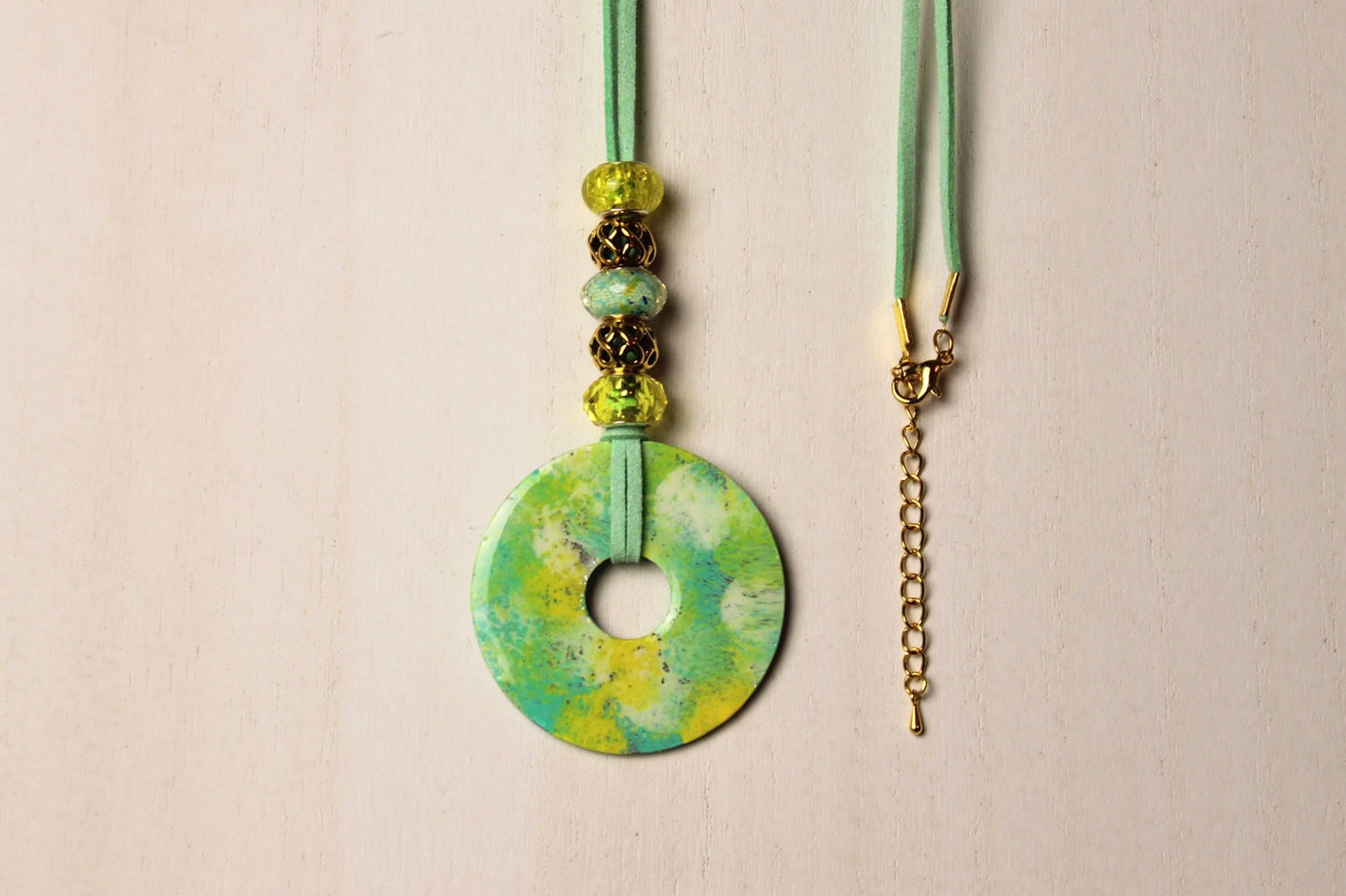 Green & Yellow Beaded Necklace