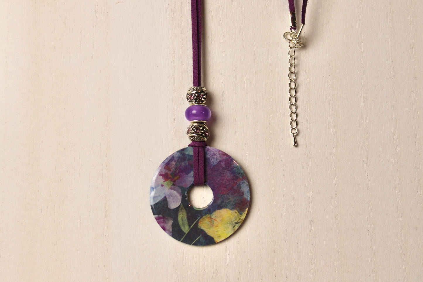 Purple, Pink & Blue Beaded Necklace