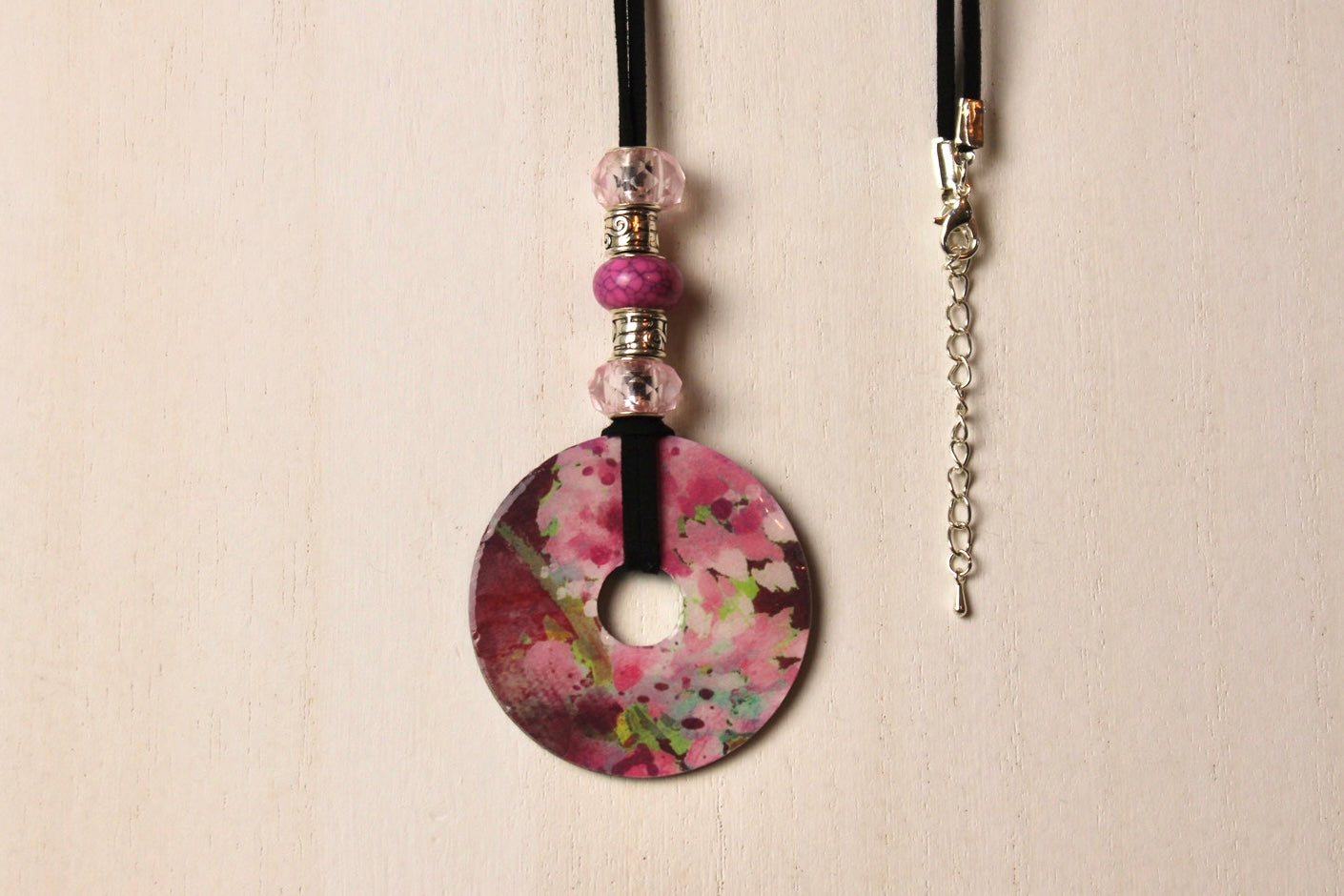 Pink & Purple Beaded Necklace