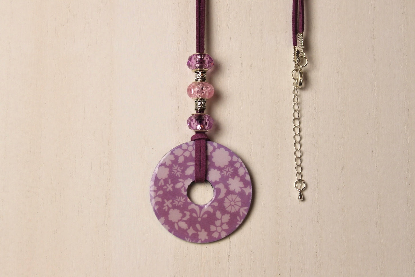 Lavender & Pink Beaded Necklace