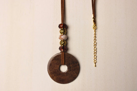 Brown & Gold Beaded Necklace