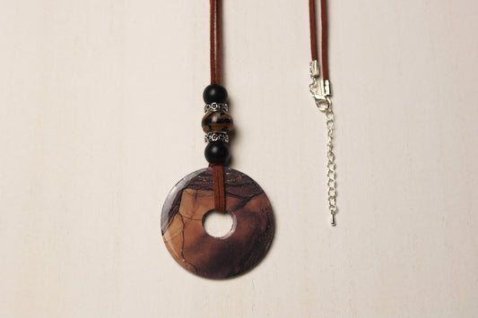 Brown & Black Beaded Necklace