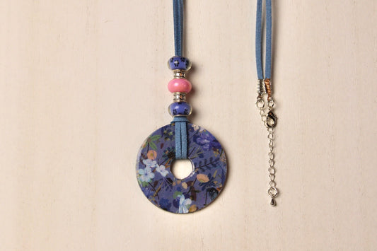 Blue & Pink Beaded Necklace