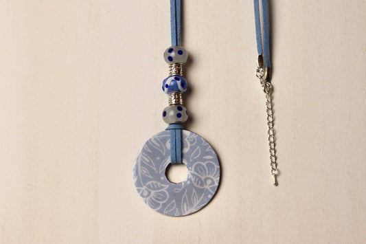 Blue & White Beaded Necklace