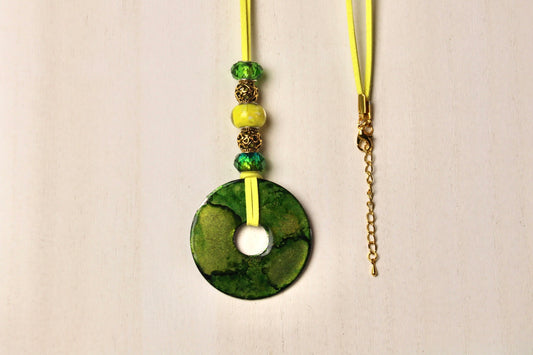 Green & Yellow Beaded Necklace