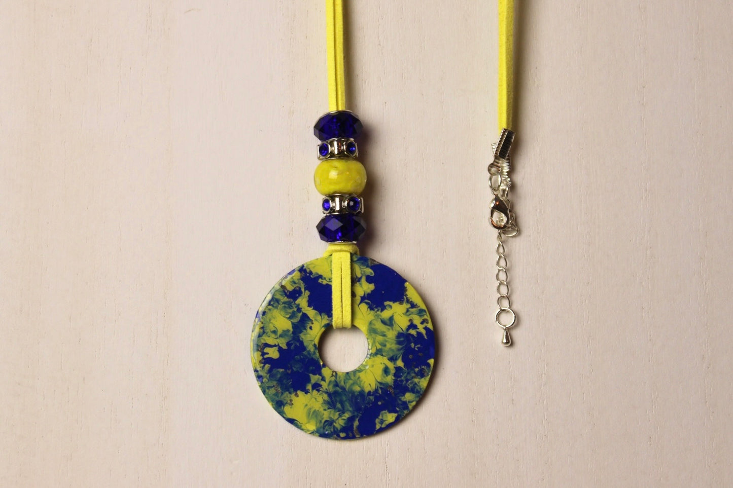 Blue & Yellow Beaded Necklace