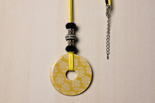 Yellow & Black Beaded Necklace